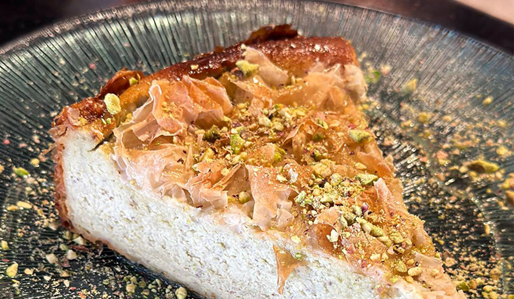 Tartas de queso con pistacho en Chez Michel