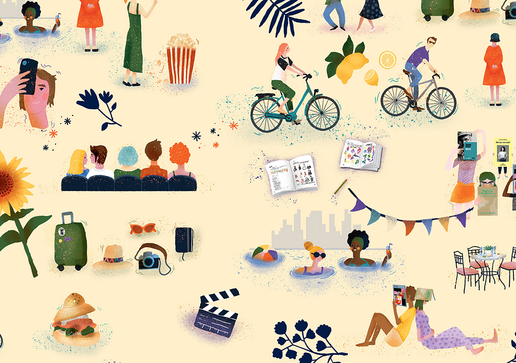 Un verano lleno de cultura. ilustración de Nuria Cuesta
