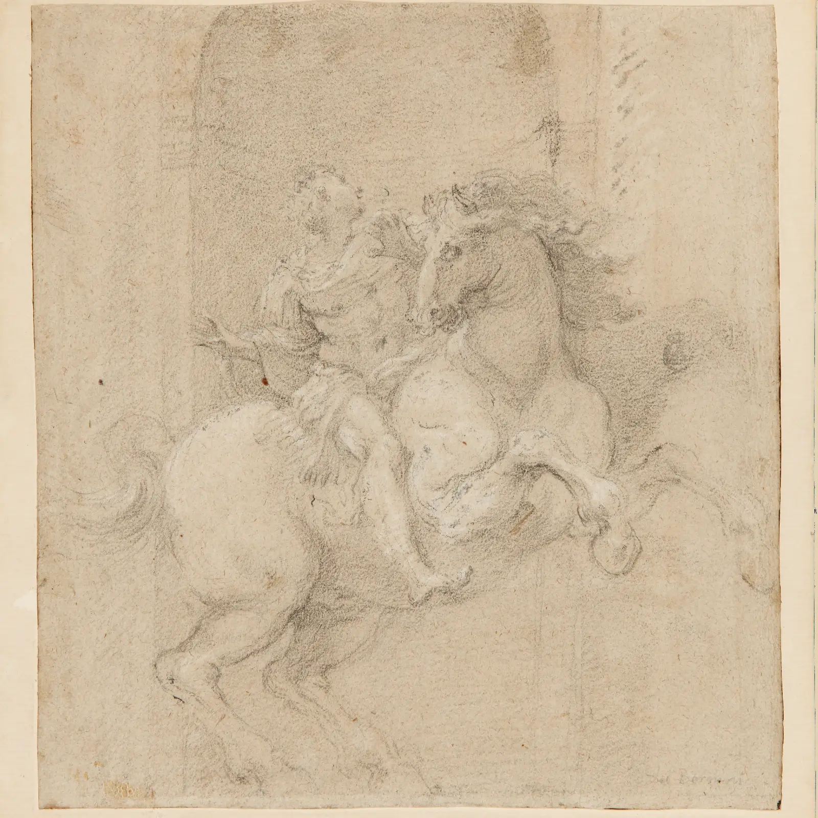 Gian Lorenzo Bernini, Estudio para la escultura ecuestre de Constantino en el interior de la basílica de San Pedro del Vaticano, 1654. Madrid, Real Academia de Bellas Artes de San Fernando.